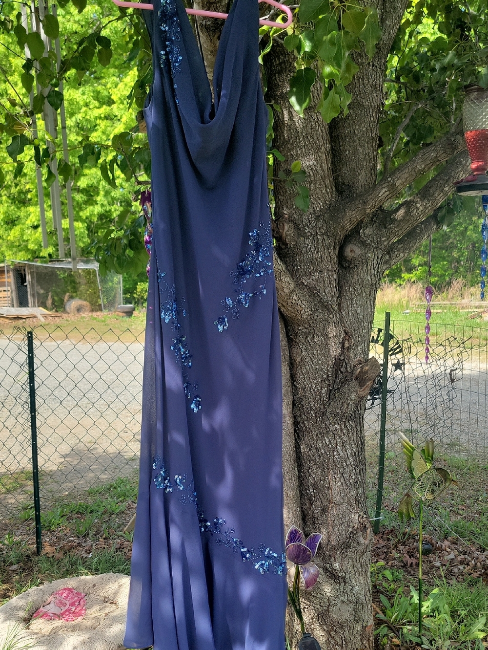 Alex Evenings Lavender Evening Dress with Cowl Neck